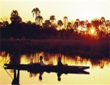 Sunset on Okavango Delta